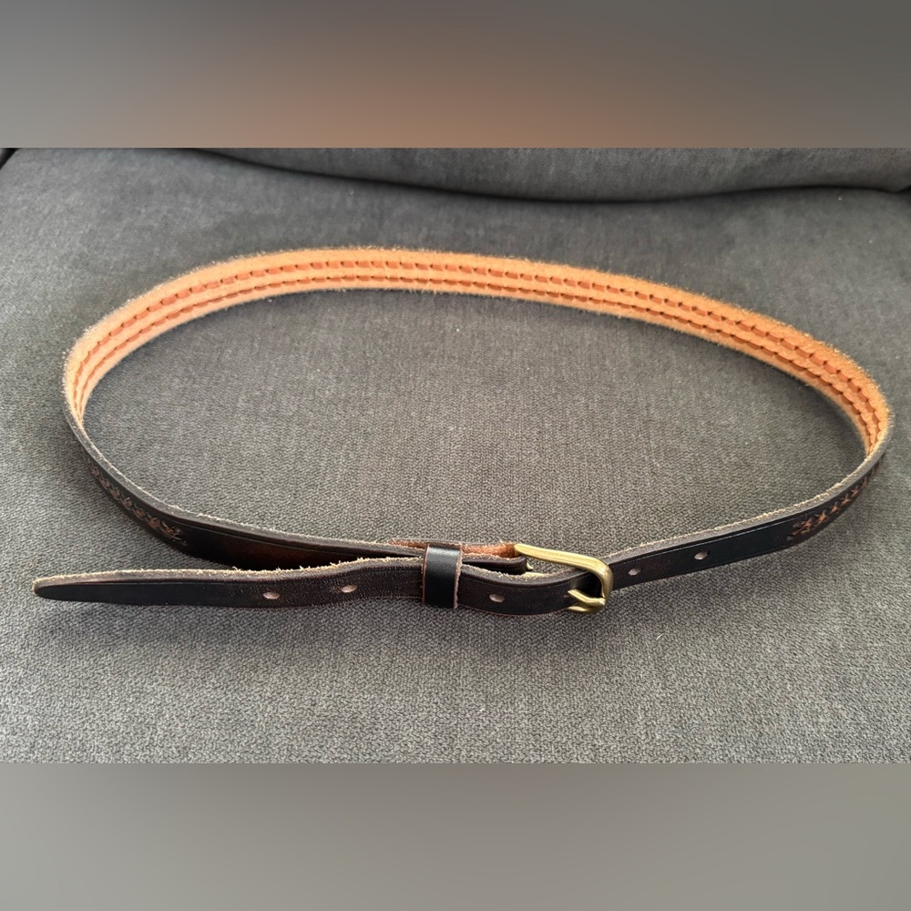 J. Crew‎ brown genuine leather women’s belt size M - Picture 3 of 7